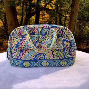Vera Bradley Blue and Yellow Paisley Medium Sized Purse Satchel Handbag
